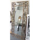 WALL MIRROR, Italian style, large, rectangular ornate gilt frame, 80cm W x 180cm H.