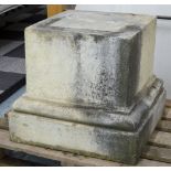 PLINTH, composite stone of square form, 60cm H x 68cm W.