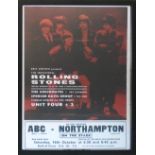 ROLLING STONES POSTER, limited edition concert poster at ABC Northampton, 1965, 69cm x 47cm,