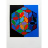 VICTOR VASARELY, 'Idom-3', screen colour print on white wove paper, 1968, signed in pencil, E.A.