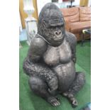 SILVER BACK GORILLA, seated in resin realistically cast, 116cm H.