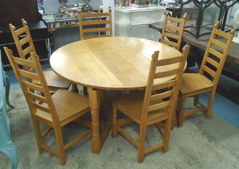 DINING SUITE, by Nigel Griffiths, light oak,