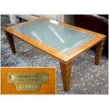 GIORGETTI LOW TABLE, by Leon Krier, bears label to the underside,