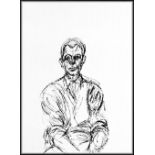 ALBERTO GIACOMETTI, 'Bust of Seated Man', original lithograph, 1961, ref.