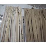 CURTAINS, a pair, striped, each curtain approx,