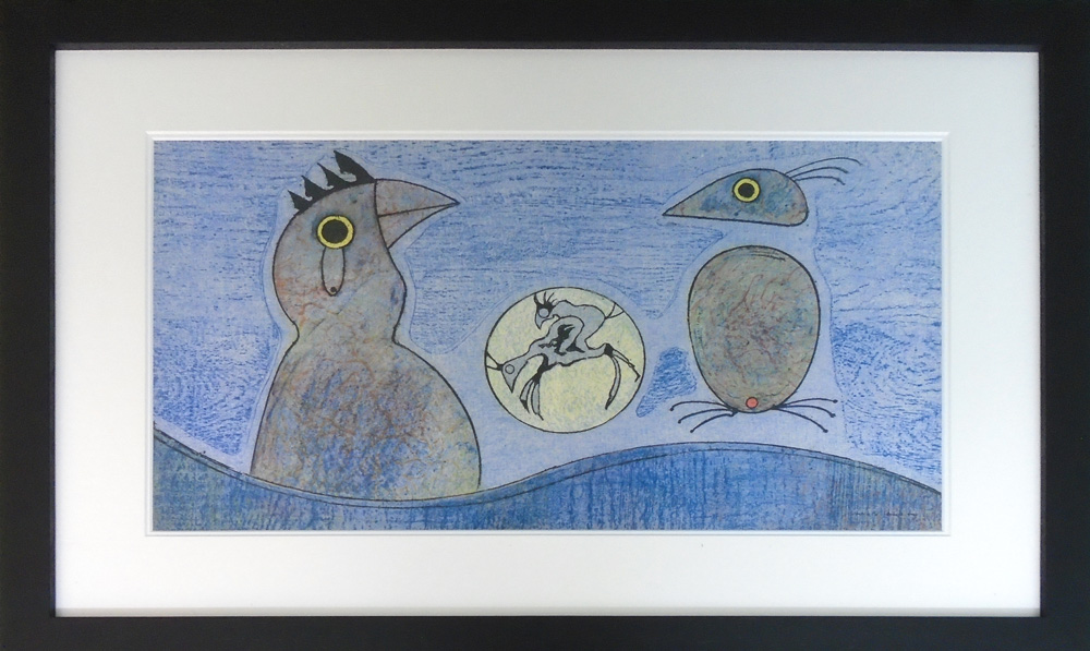 MAX ERNST, 'Oiseaux', two lithographs, 1970, signed in the plate, 33.5cm x 61cm, framed and glazed.