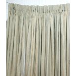 CURTAINS, two pairs, striped, lined and interlined, one pair each curtain,