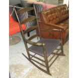 ROCKING CHAIR, Shaker style with woven seat, 63cm W.