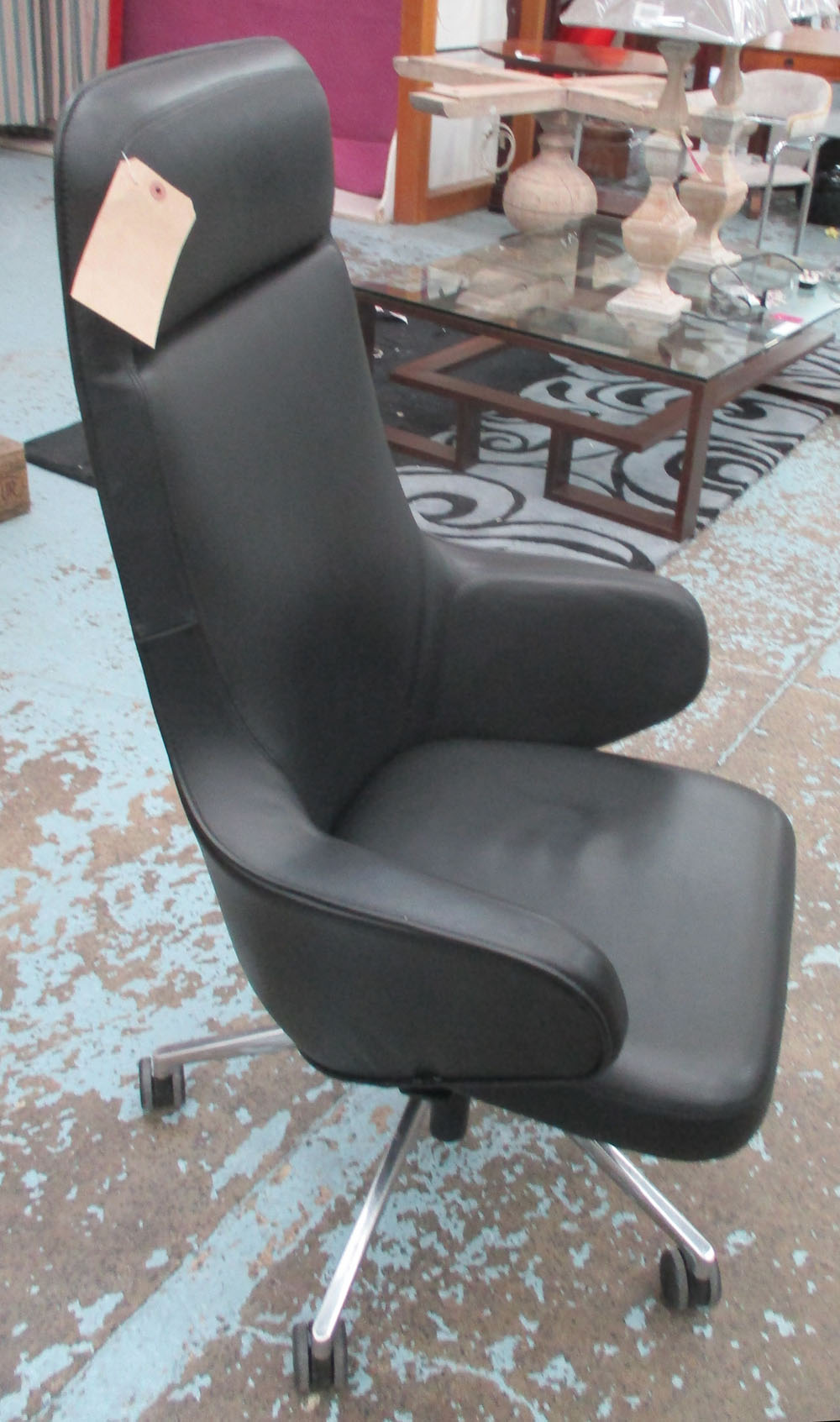 GRAND CONFERENCE CHAIR, by Antonio Citterio for Vitra, black leather and adjustable,