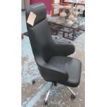 GRAND CONFERENCE CHAIR, by Antonio Citterio for Vitra, black leather and adjustable,