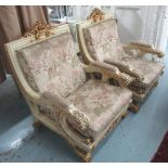 ARMCHAIRS, a pair, French Baroque style,