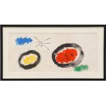 JOAN MIRO, 'Untitled', original lithograph, 1961, 83cm x 36.5cm, framed and glazed.