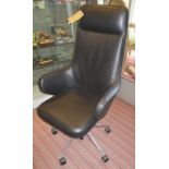 GRAND CONFERENCE CHAIR, by Antonio Citterio for Vitra, black leather and adjustable,