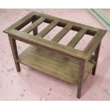 LUGGAGE RACK, vintage mahogany, with slatted top and undertier, 446cm H x 70cm W x 40cm D.