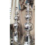 TABLE LAMPS, a pair, Art Deco chromed finish, 76cm H.