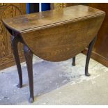 DROPLEAF TABLE, George II red walnut, circa 1750,