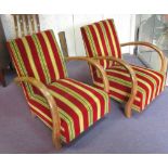 LOUNGE CHAIRS, a pair, late French Art Deco,