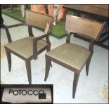 DIAMANTE DINING CHAIRS, a set of six, by Mauro Lipparini for Potocco, with caned backs,