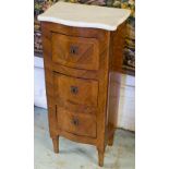 PETITE COMMODE, 19th century French, sabicu and line inlaid,