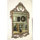 MIRROR, bevelled Italian style in an ornate gilded frame, 120cm x 71cm.