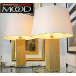 TABLE LAMPS, a pair, by Flexform Mood, beech construction with ivory shades, 80cm H.