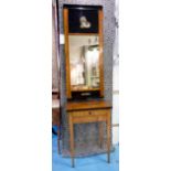 CONSOLE TABLE & MIRROR, early 19th century Biedermeier, cherrywood ebonised and gilt metal mounted,