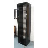 DISPLAY BOOKCASE, Italian style in black lacquer with five glass shelves, 50cm x 40cm x 190cm H.
