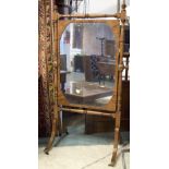 CHEVAL MIRROR, Regency Mahogany with turned frame and rectangular swing plate,