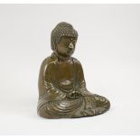 BRONZE SEATED BUDDHA, 18cm H.