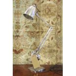 DESK LAMP, Art Deco, articulated counter weighted arm design in chromed finish, 84cm H.