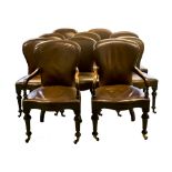 DINING CHAIRS, a set of ten, including two carvers,