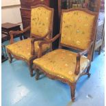 FAUTEUILS, a pair,