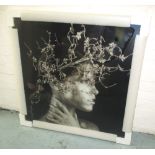 FACE OF A LADY PHOTOPRINT, on tempered glass, 80cm x 120cm.