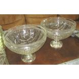 FRUIT BOWLS, a pair, glass, 30cm diam. x 23cm H.