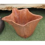 WOODEN BOWL, handkerchief style, 49cm x 36cm x 30cm H.