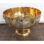 PUNCHBOWL, Georgian style in gilded finish, 37cm diam x 26cm H.