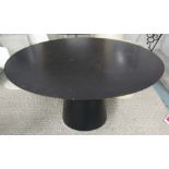 BREAKFAST TABLE, in the contemporary Danish taste, circular base, 153cm diam x 74cm H.