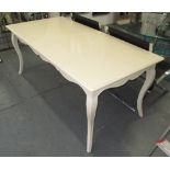 BRISSI DINING TABLE, cream painted on shaped supports, 179cm x 93cm x 76cm H (with fault).