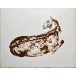 DAME ELIZABETH FRINK, 'Small reclining horse', original lithograph on Arches paper, 1972,