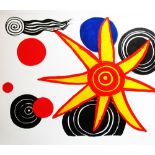 ALEXANDER CALDER, 'Stars and suns', lithograph in colours, c.1973, 36cm x 54cm, framed and glazed.