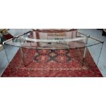 GLASS DESK, curved on a chromed metal frame, 170cm x 65cm x 73cm H.