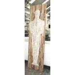 WOODEN WALL ART, of an Oscar, 184cm x 50cm.