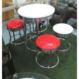 AMERICAN BAR TABLE, circular with white top, 60cm diam.