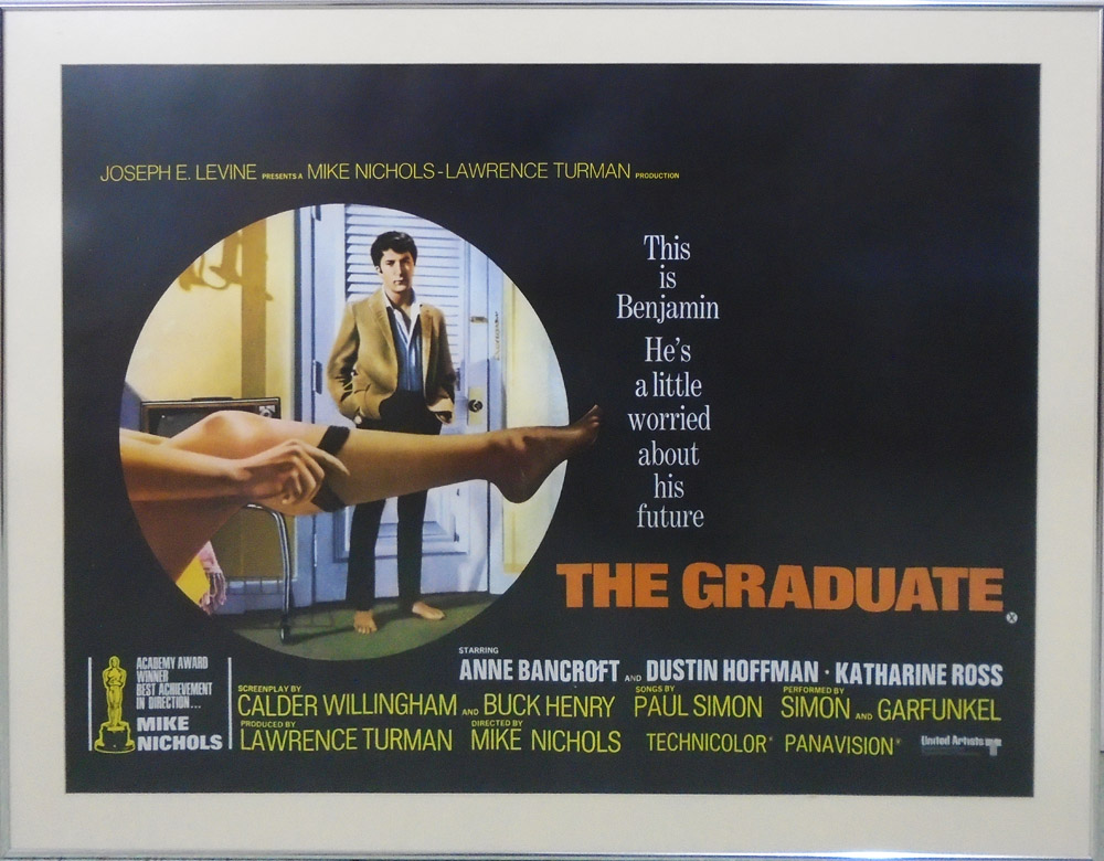 THE GRADUATE, movie poster by United artists, 75cm x 100cm, framed.