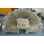 SHELL SINK, carved marble, approx. 60cm W.