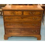CHEST, George III mahogany, circa 1780, of two short and three long drawers,