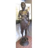 AFTER EMILE LOUIS PICAULT (1833-1915), Diana huntress bronze, circa 1930's, signed on base,