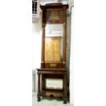 PIER MIRROR, French Empire mahogany and ornate brass mounted flanked by turned column uprights,