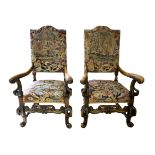 THRONE CHAIRS, a pair,