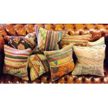 VINTAGE KILIM CUSHIONS, eight examples, in various sizes and designs.